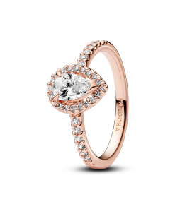 Sparkling Pear Halo Ring