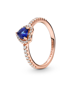 Sparkling Blue Elevated Heart Ring