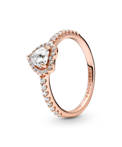 Sparkling Elevated Heart Ring