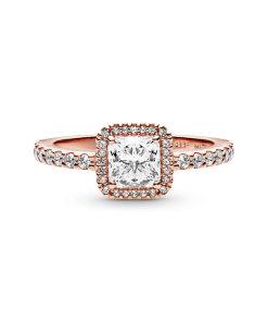 Square Sparkle Halo Ring
