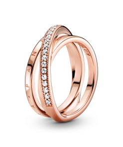 Crossover Pavé Triple Band Ring