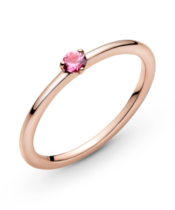 Pink Solitaire Ring