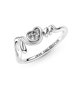Mum Pavé Heart Ring