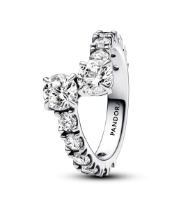 Sterling silver ring with clear cubic zirconia