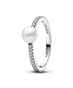 Treated Freshwater Cultured Pearl & Pavé Ring