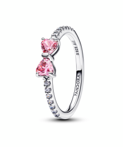 Sparkling Pink Bow Ring