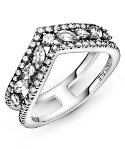 Sparkling Marquise Double Wishbone Ring