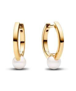 Treated Freshwater Cultured Pearl Hoop Earrings