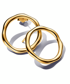 Organically Shaped Circle Stud Earrings