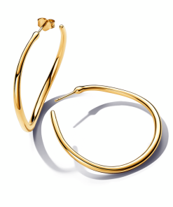 Organically Shaped 42 mm Open Hoop Earrings