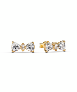 Sparkling Bow Stud Earrings