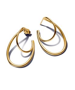 Organically Shaped Double Hoop Earrings