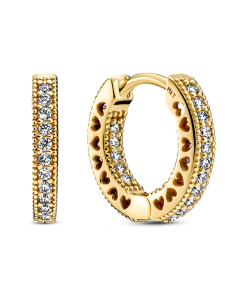 Pavé Heart Hoop Earrings