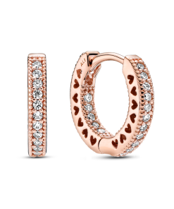 Pavé Heart Hoop Earrings