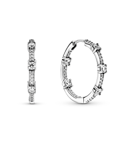 Sparkling Pavé Bars Hoop Earrings