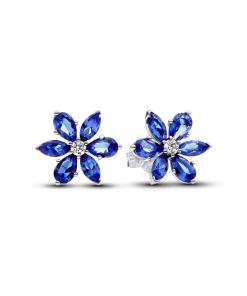 Sparkling Blue Herbarium Cluster Stud Earrings