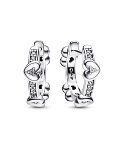 Radiant Sparkling Hearts Hoop Earrings