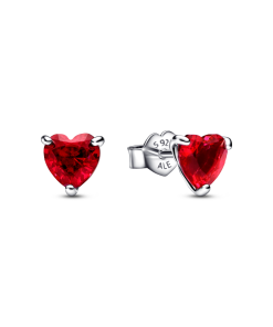 Red Heart Stud Earrings