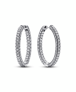 Pandora Timeless Pavé Single-row Hoop Earrings