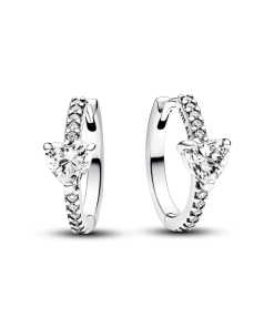 Sparkling Heart Hoop Earrings
