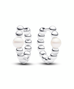 Treated Freshwater Cultured Pearl & Beads Hoop Earrings