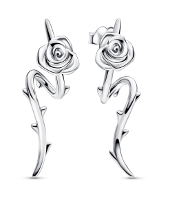 Rose in Bloom Curved Stud Earrings