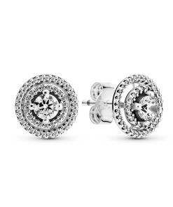 Sparkling Double Halo Stud Earrings