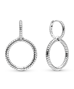 Pandora Moments Charm Double Hoop Earrings
