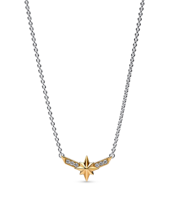 Marvel Captain Marvel Octogram Star Two tone Pendant Necklace