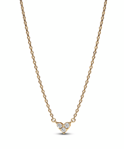 Triple Stone Heart Collier Necklace