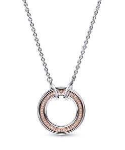 Pandora Signature Two tone Logo & Pavé Necklace
