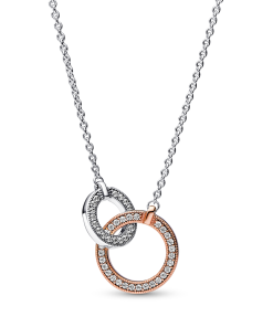 Pandora Signature Two tone Intertwined Circles Necklace