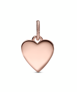 Engravable heart 14k rose gold-plated pendant