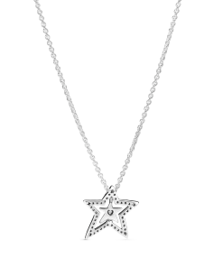 Pavé Asymmetric Star Collier Necklace