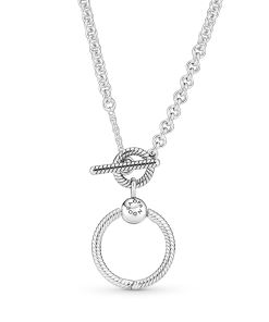 Pandora Moments O Pendant T-bar Necklace