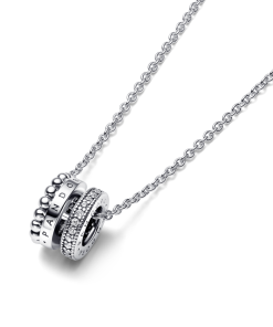 Pandora Signature Logo Pavé & Beads Pendant & Necklace