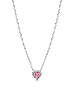 Pink Elevated Heart Necklace