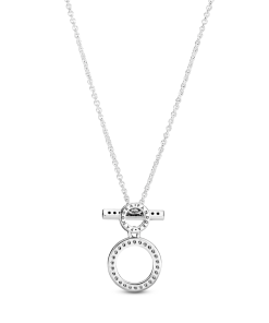 Double Hoop T-bar Necklace