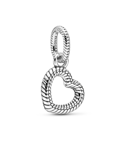 Snake Chain Pattern Open Heart Pendant