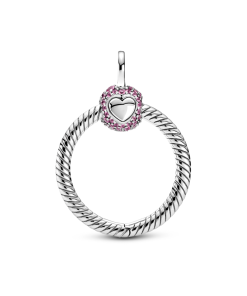 Pandora Moments Small Pink Pavé O Pendant