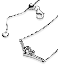 Sparkling Wishbone Heart Collier Necklace