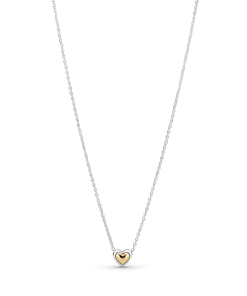 Domed Golden Heart Collier Necklace