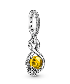 Disney Belle Infinity & Rose Flower Pendant