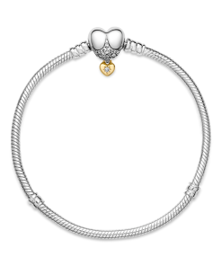 Disney Pandora Moments Heart Clasp Snake Chain Bracelet