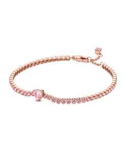 Sparkling Heart Tennis Bracelet