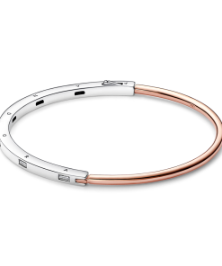 Pandora Signature Two-tone I-D Pavé Bangle