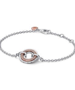 Pandora Signature Two Two-tone Logo & Pavé Chain Bracelet