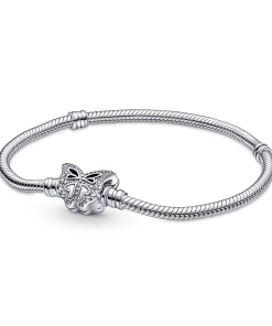 Pandora Moments Butterfly Clasp Snake Chain Bracelet