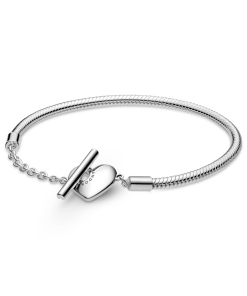 Pandora Moments Heart T-Bar Snake Chain Bracelet