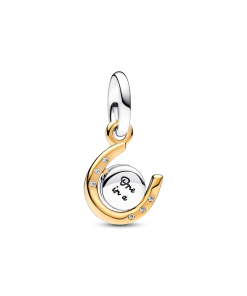 Two-tone Spinning Disc Horseshoe Dangle Charm